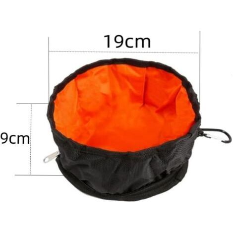 BUNTHAUS Bol Pliable pour Excursions ou Voyages,Pliable pour Chien en Tissu ciré,Bol de Voyage Portable pour Nourriture et Eau avec Mousqueton(Noir)