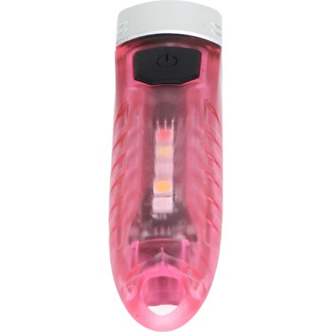 Mini lampe torche LED portable porte-clés rechargeable IPX6 Type C, petite lampe torche d'extérieur 400 lm rose transparent (1/5)