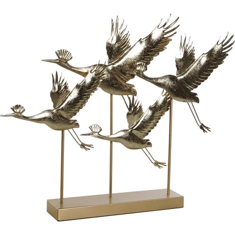 DKD Home Decor Figurine décorative oiseau doré métal (1/3)