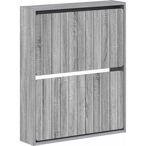 Wall-Mounted Shoe Cabinet ZWOLLE 71 x 17 x 86 cm Grey Sonoma vidaXL (1/5)