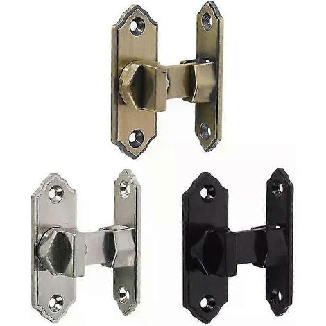 Verrou de porte coulissante à angle droit, pêne dormant, loquet à bascule en alliage de zinc à 90 degrés - JXLGV (1/5)