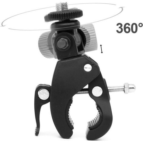 Clip Vélo - Support Caméra Action 180 Degrés - Pour Fixation Sur Cadre De Vélo Ou Moto - Charge Max 2 5 Kg - 1 Pièce (1/4)