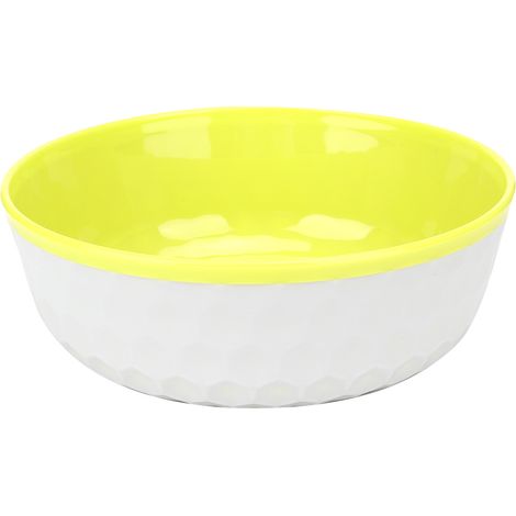 Gamelle Pour Chien Et Chat - Antidérappante En Pp - Texture Diamant - Capacité 990ml - Jaune Et Blanc (1/5)
