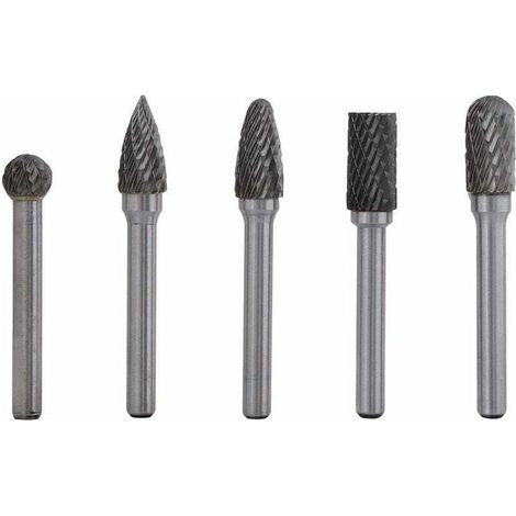 Foret de 5 mm, fraise à aiguiser en acier au tungstène, queue de 6 mm, tête de 10 mm, kit de fraises rotatives, fraises rotatives en carbure de tungstène, fraises en carbure extrêmement polyvalentes
