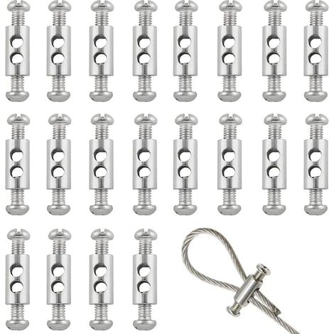 20 Stück Kabelklemmen mit Schraubanschlusskappen, Kabelklemmen für Kabel und Drähte mit 1-2 mm Durchmesser, Doppelendklemmen
