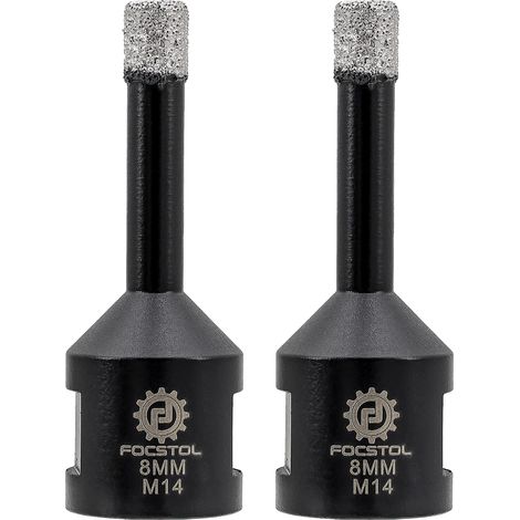 Foret Diamant - 2 pièces 8mm Scie Cloche Diamant Brasée Sous Vide pour Porcelaine Carrelage Céramique Marbre Granit Quartz M14 Filetage (1/5)