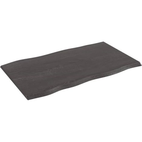 PLATEAU DE TABLE - GAROSA - Bois chêne massif - Finition foncée - 100x60 cm - 48 kg max (1/4)