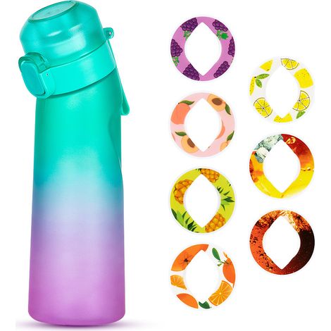 650-ml-Parfümflasche, Schwimmring, Strohhalm, Trinkbecher aus Kunststoff, verschiedene Duftrichtungen, Wasserflasche (mit zufälligem Ring) (1/4)