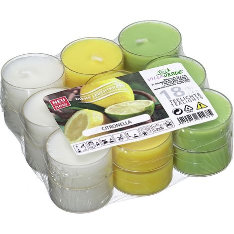 Villa Verde Duftteelichte Citronella Höhe 1,7 cm, Ø 3,8 cm, 18er Pack Duftkerze (1/2)