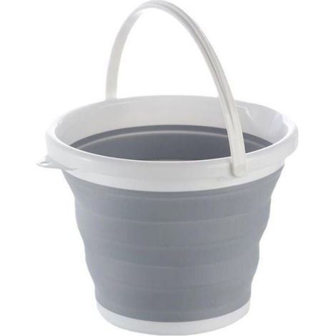 Seau Pliable 5 Litres, Silicone Plastique, Camping Pêche (1/5)