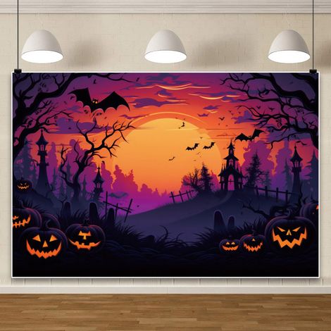 Fond d'Halloween, décoration murale haut de gamme pour une ambiance festive, bannière photo - 180 x 210 cm - Style 28
