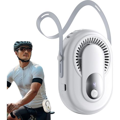 Ventilateur Portable – Petit Clip De Taille À 5 Vitesses Et Ventilateur De Cou Suspendu Avec Affichage LED  Glacière Électrique Rechargeable, Idéale Pour Les Voyages, L'extérieur, La Randonnée, Le Ca (1/5)