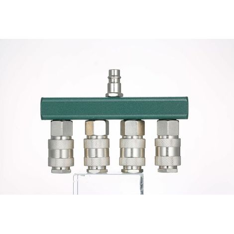 BRAVIX Connecteur rapide à 4 voies Raccords pneumatiques de coupleur de tuyau d'air à filetage 1/4 po NPT, (1/5)
