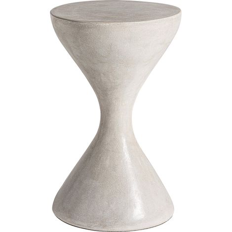 Table d'appoint Telfs design gris en ciment contemporain - Gris ciment tendance et minimaliste (1/5)