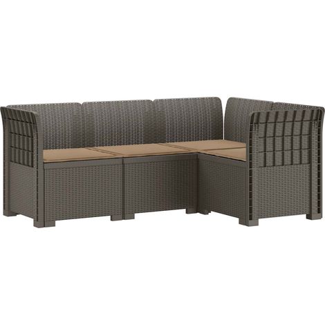 Sofá de Jardín para 4 Personas con Cojines Estilo Rattan PP vidaXL (1/5)