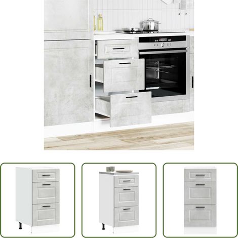 vidaXL Betonfarbe - Küchenunterschrank Porto Betongrau Holzwerkstoff (1/5)