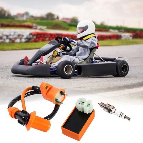 CDI Ignition Coil, New Racing Performance CDI Ignition Coil Spark Plug for GY6 50CC 125CC 150CC Scooter ATV (1/5)