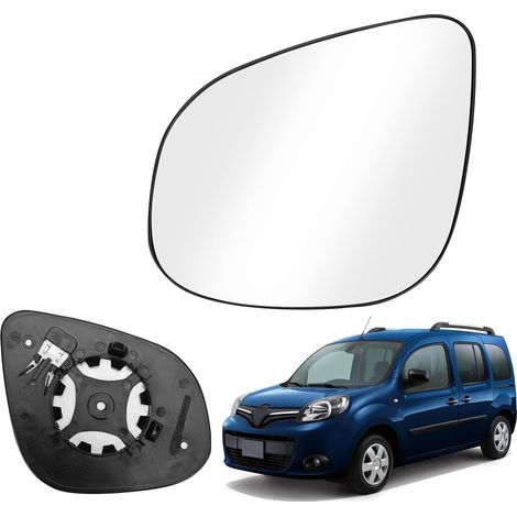 Verre de Rétroviseur Remplacement pour Renault Kangoo II 2013-2021, Rétroviseur Extérieur Chauffant Hyperbolique Verre de Rétroviseur Sphérique Gauche ou Droit (Gauche),Personnalisé pour Kangoo II 201 (1/5)