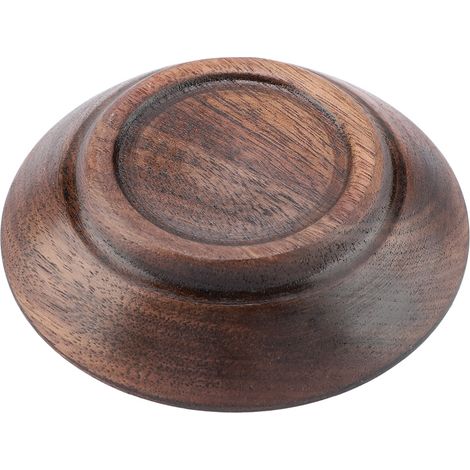 Plateau rond en bois massif foncé pour fruits, desserts, gâteaux, thé (7,5 cm) (1/5)