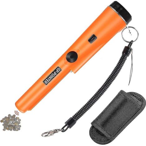 Tragbarer 360°-Seitenscanner-Metalldetektor mit präziser LED-Abtastung, orange (1/5)
