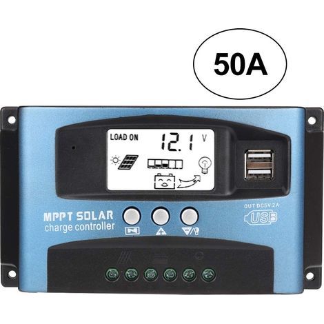 MPPT 40/50/60/100A Solar-Laderegler, 12V 24V USB Solarpanel-Batterieregler, intelligenter Batterieregler mit LCD-Bildschirm (50A) (1/5)