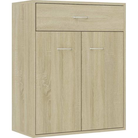 Aparador de madera contrachapada color roble Sonoma 60x30x75 cm vidaXL (1/5)