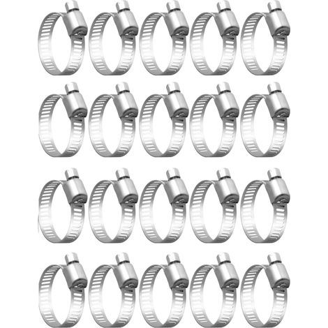 TAISHENGDA-20 Pièces Collier De Serrage Tuyau, Collier De Serrage Tuyau Réglable 20-32mm, 304 Collier De Serrage Inox, Collier Serrage Métallique, Pour Tuyau, Home Gaz, Famille Tuyau D'eau, Câble, Rob (1/5)