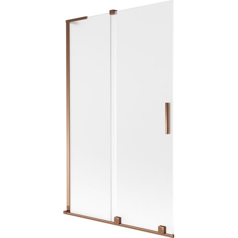 Mexen Velar L Badewannenabtrennung 2-flügelig verschiebbar 110 x 150 cm, Frost, Roségold - 896-110-003-31-60 (1/5)