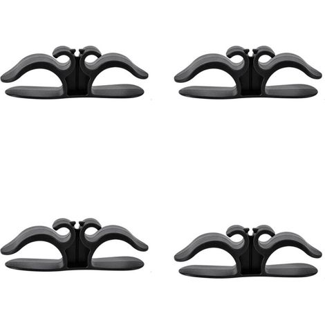 Organisateur de cordon de cuisine, 9,6 x 3 cm, petit enrouleur de cordon multifonctionnel pour appareils de cuisine, noir, 4 pièces.