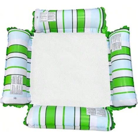Filet flottant gonflable pour piscine, tapis flottant pliable à rayures, matelas gonflable pour piscine avec filet