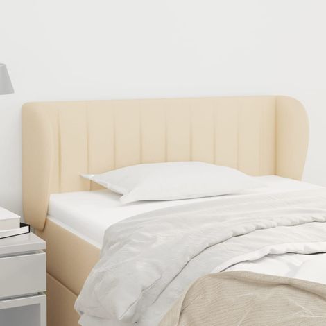 Tête de lit avec oreilles Crème 103x23x78/88 cm Tissu vidaXL (1/5)