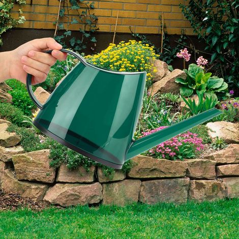 Arrosoir de jardin tendance sans couvercle, long bec, couleur bonbon, 1,2 L (vert) (1/5)
