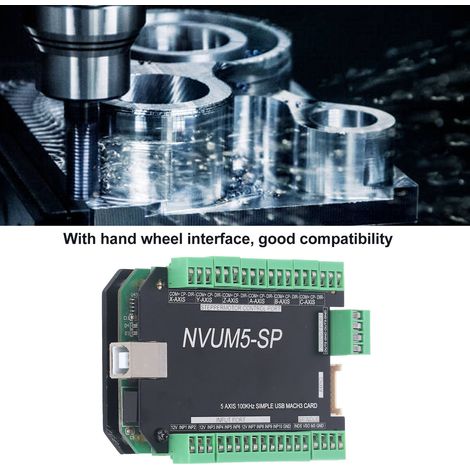 Contrôleur CNC 5 axes USB pour machine de gravure, panneau de commande 10 entrées 3 sorties, alimentation 18-32V (1/5)