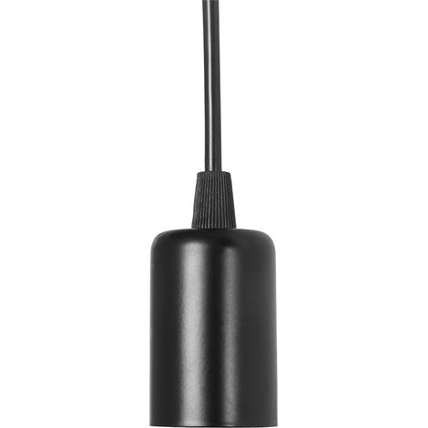 Lámpara colgante industrial vintage con 6 brazos, incluye placa embellecedora y cable de 2 m, casquillo E27 (100 W), metal/plástico negro. (1/5)