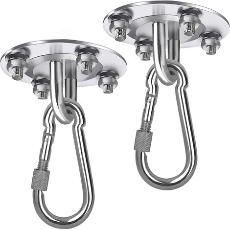 Randaco 2x Crochet de plafond 304 Acier Inoxydable Lourds Inoxydable 500KG Innovant Suspension pour Béton Bois Ensembles, Hamac (1/5)
