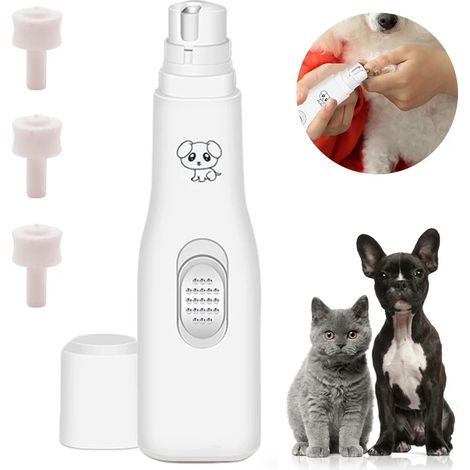 Coupe-ongles électrique pour chiens et chats, silencieux et sans douleur, pour le toilettage des pattes de vos animaux de compagnie. (1/5)