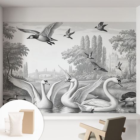Papier peint intissé mural avec imprimé motifs décoratifs - style contemporain - Colle incluse gratuite Paysage classique 152x104 cm (1/5)