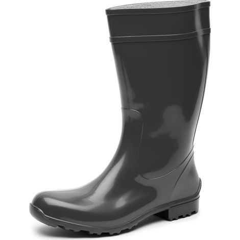Ladeheid Bottes de Pluie Femme en Caoutchouc PVC avec Semelle Extérieure Antidérapante 100% Imperméable Chaussures pour Femmes résistantes à l'eau LA-967 (Graphite/Noir, 38 EU)