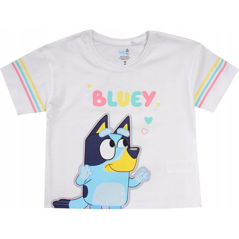 T-SHIRT DA RAGAZZA BLUEY, TAGLIO PIÙ CORTO E PIÙ LARGO, bianca 98 D065R