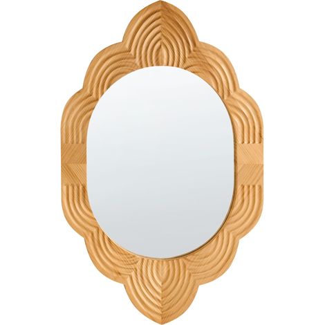 Wall Mirror FRESVILLE 62 cm 100 cm Pine Wood Light Brown (1/5)