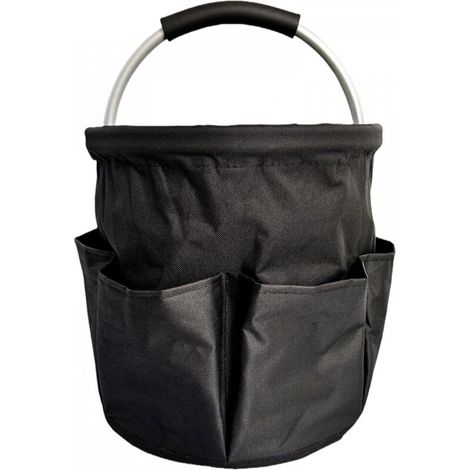 Sac de rangement pour outils de jardinage, panier pliable multifonctionnel avec 6 poches et poignées, sac à outils pliable de 17 litres pour camping, jardin et plage (1/5)
