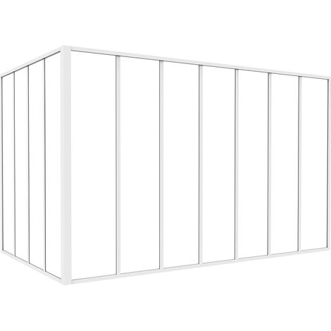Vetrata angolare L210 x L120 x H130 in Alluminio termolaccato Stile atelier Bianco - BAYVIEW