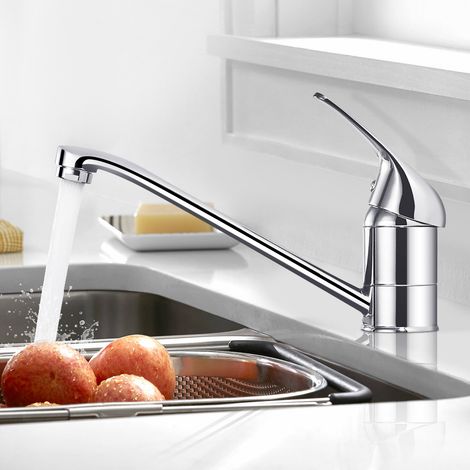 Oraymin – Mitigeur Cuisine avec Douchette Extractible - Robinet d'Évier Pivotant 360° en Laiton Chromé - Mitigeur Évier Haute Pression avec Flexibles 50cm