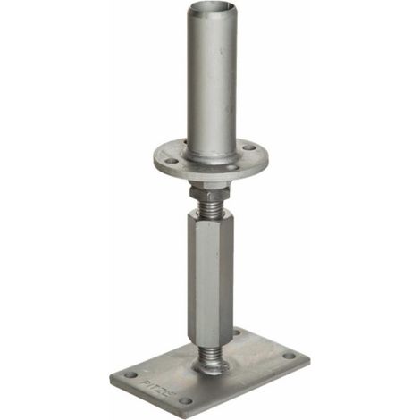 Pfostenträger D42,4x130mm Höhen verstellbar 170-285mm mit Gewinde  UP=160x100mm