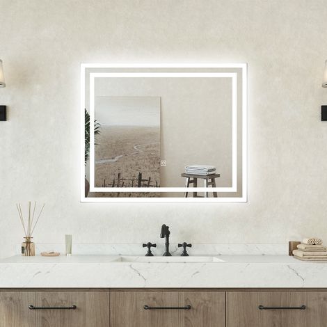 Specchio bagno Rettangolare 60x50cm Retroilluminato Con Led, Design Moderno (1/5)