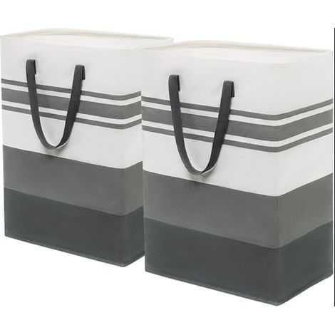 paniers à linge pliables - panier de rangement - Pour salle de bain, salon - 43 x 60 cm - Gris (1/5)