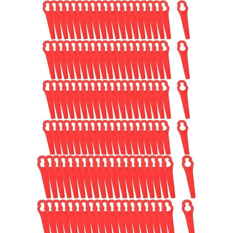 Für 120 Stück Kunststoffklingen für Rasentrimmer, rot, Ersatz-Kunststoffklingen, 8,3 cm, Kunststoff-Rasenmähermesser für Garten- und Rasengrasschneider (rot)