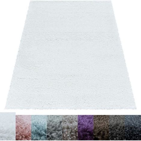 Tapis de salon Shaggy - - FAE - Blanc - 60 x 110 cm - 100% Polypropylène (1/4)