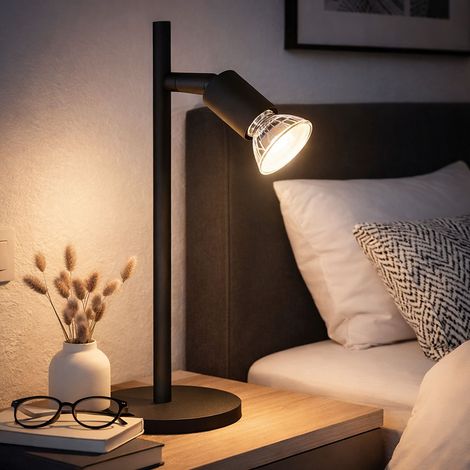Tischlampe Leselampe Tischleuchte schwarz Spot beweglich Wohnzimmerlampe H 30 cm
