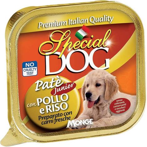 ALIMENTO PER CANI 'PATE SPECIAL DOG JUNIOR' pollo e riso - gr 150